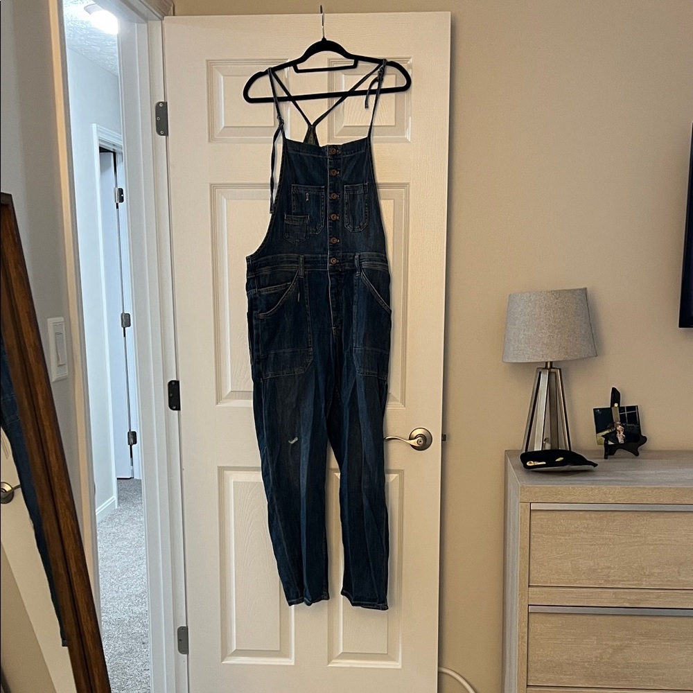 Anthropologie Dark Wash Denim Overalls